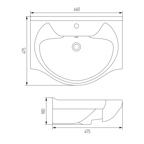 Раковина Акватон БАЙКАЛ-65 мебельная 1WH109651