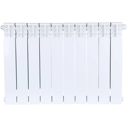 Биметаллический радиатор STOUT Space 500 - 10 секций, нижнее справа, белый RAL 9016