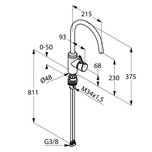 Смеситель для кухни Kludi Bingo Star 428570578 хром, с байонетным креплением