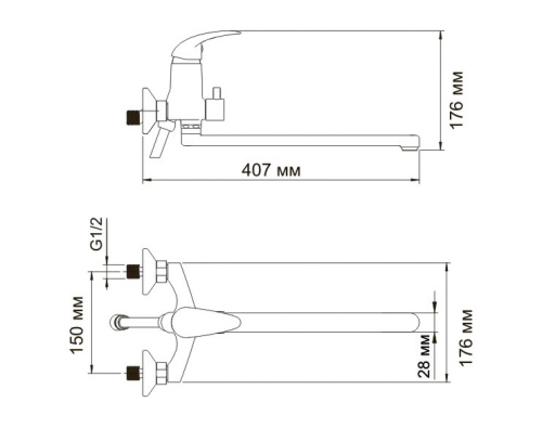 Смеситель WasserKraft Isen 2602L  для ванны