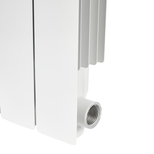 Алюминиевый радиатор STOUT ALPHA 500 - 8 секций, боковое, белый RAL 9016