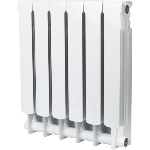 Биметаллический радиатор STOUT Space 500 - 6 секций, боковое, белый RAL 9016