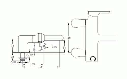 Смеситель для ванны Jacob Delafon Singulier E10868-CP хром, на деку, межосевое расстояние 150мм