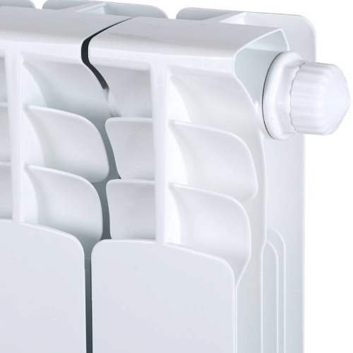 Биметаллический радиатор STOUT Space 500 - 8 секций, нижнее справа, белый RAL 9016