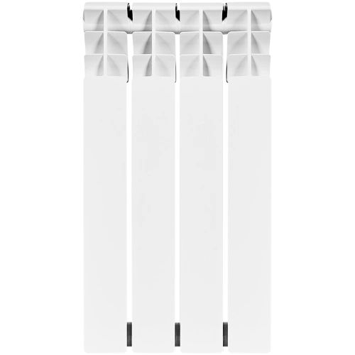 Биметаллический радиатор Rommer Optima Bm 500 - 4 секции, боковое, белый RAL9016