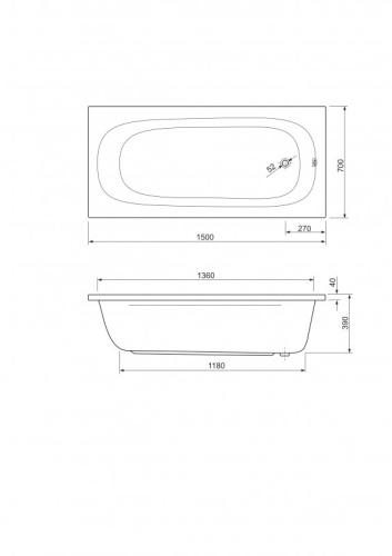 Передняя панель для акриловой ванны Riho 1600 EMP-160-SCR