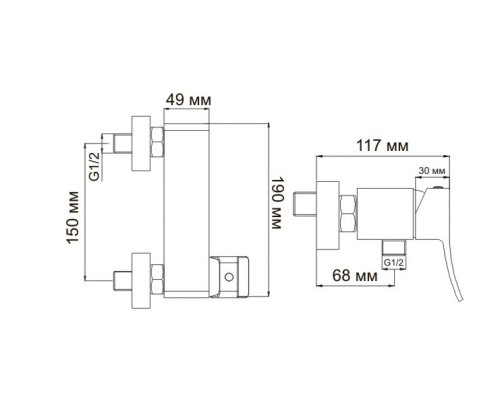 Смеситель WasserKraft Aller 1062 для душа