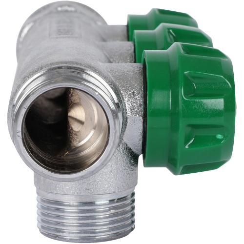 Коллектор 3 выхода STOUT 3/4"x3/4" евроконус с вентилями SMB-6850-343403
