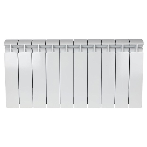 Биметаллический радиатор STOUT ALPHA 350 - 10 секций, боковое, белый RAL 9016