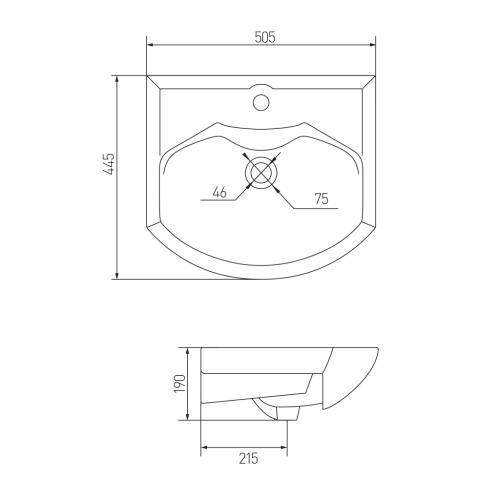 Раковина Акватон SMILE-50 мебельная 1WH207781