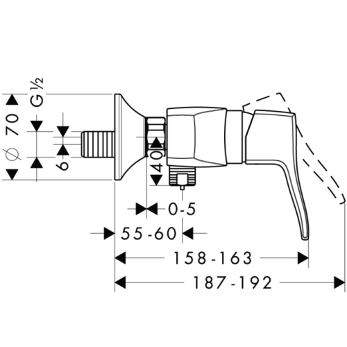 Смеситель для душа Hansgrohe Metris Classic 31672000 Хром