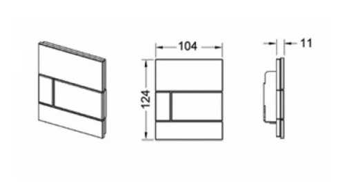 Смывная клавиша для писсуара TECE square 9242809  стекло чёрное, клавиша чёрная