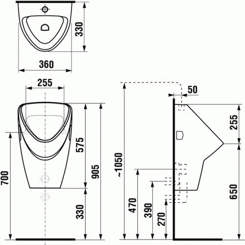 Писсуар Jika Livo 402010000001 белый, наружний монтаж