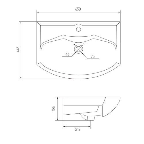 Раковина Акватон SMILE-65 мебельная 1WH207782