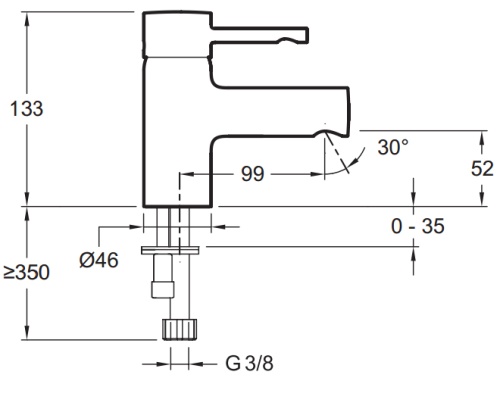 Смеситель для раковины Jacob Delafon Cuff E98297-CP хром, низкий
