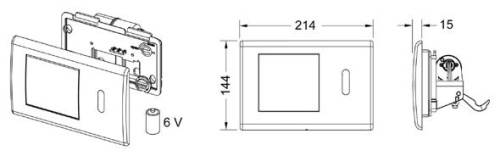 Клавиша для унитаза TECE planus белый глянец с ИК-датчикон на батарейке 6V DC 9240361