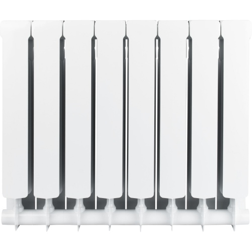 Биметаллический радиатор STOUT Space 500 - 8 секций, боковое, белый RAL 9016