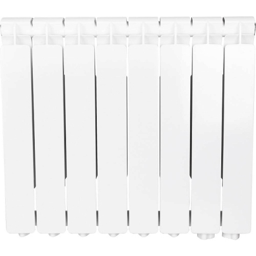 Алюминиевый радиатор STOUT Bravo 500 - 8 секций, нижнее справа, белый RAL 9010