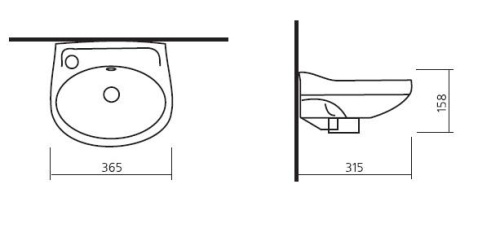 Раковина Sanita Лада 365x315 белый
