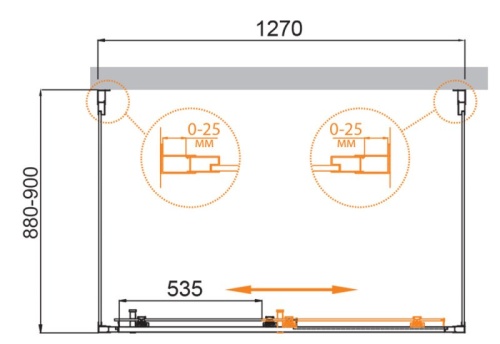 Душевой уголок 140x90 Cezares MOLVENO-AH-12-140/90-C-Cr-IV