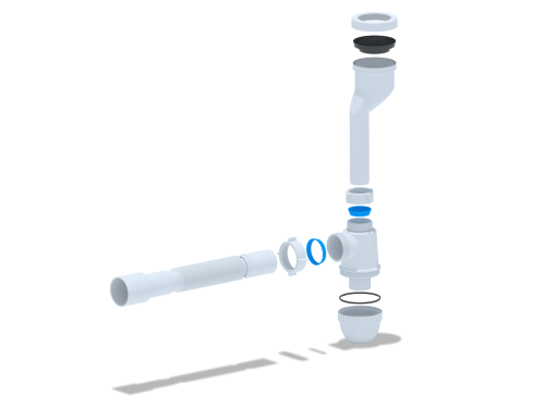 Сифон для писсуара выпуск манжета, гофра 40x40/50 ANI U0115