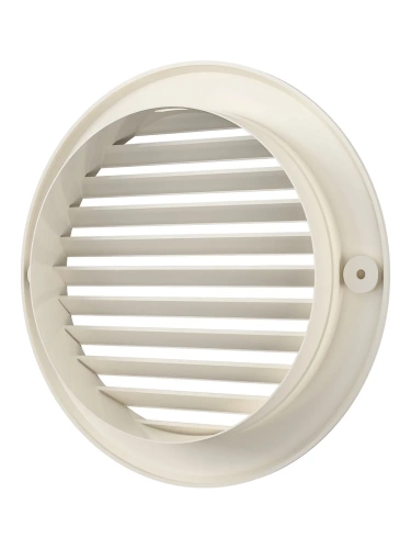 12РКН Ivory, Решетка наружная вентиляционная круглая D161 с фланцем D125, ASA