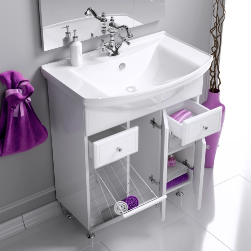 Тумба с умывальником AQWELLA Barcelona 88 Белый BA0108K