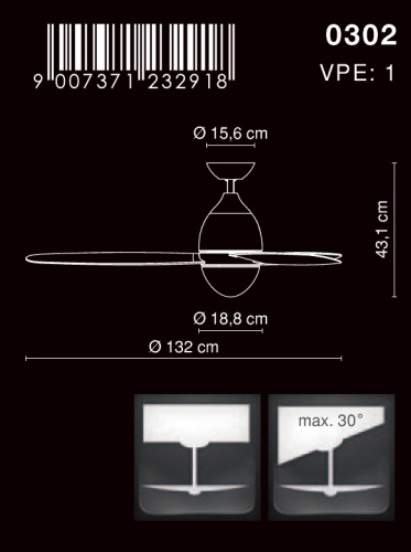 Люстра-вентилятор Globo Premier 0302