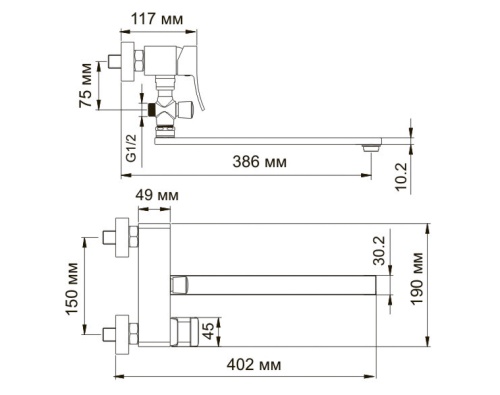 Смеситель WasserKraft Aller 1062L для ванны
