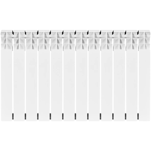 Биметаллический радиатор Rommer Optima Bm 500 - 12 секции, боковое, белый RAL9016