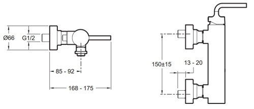 Смеситель для душа Jacob Delafon Purist E14590-4A-CP Хром