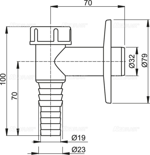 Сифон Alcaplast для стиральной машины, наружный, белый APS2