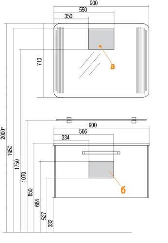 Тумба Акватон Валенсия 90 белый жемчуг, подвесная 1A123501VAG30