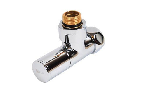 Кран для полотенцесушителя угловой 3/4"Вx1/2"Н с ручной регулировкой, хром TeRma