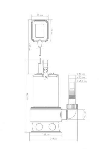 Фекальный насос Джилекс ФЕКАЛЬНИК 200/7 Н 5305