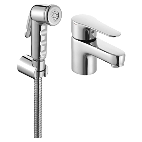 Смеситель для раковины Jacob Delafon July E16319-4-CP хром, гигиенический душ, донный клапан