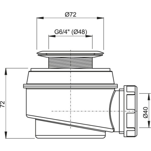 Сифон Alcaplast d 50 мм, для душевого поддона, с нержавеющей решеткой A46PR.50