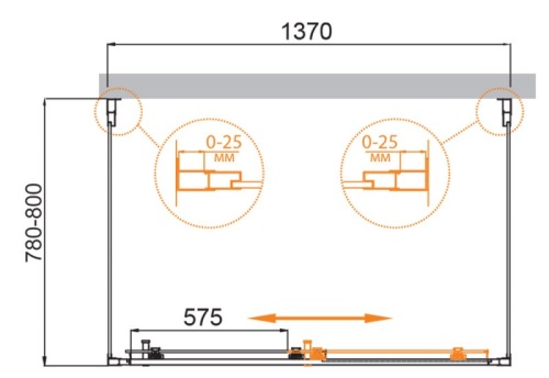 Душевой уголок 140x90 Cezares MOLVENO-AH-12-140/90-C-Cr-IV