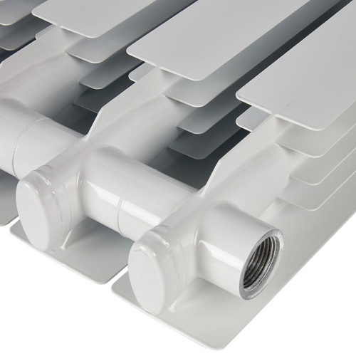 Алюминиевый радиатор STOUT ALPHA 500 - 8 секций, боковое, белый RAL 9016