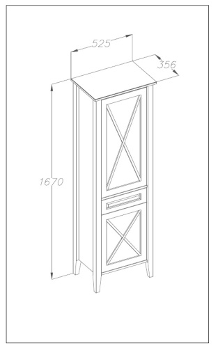 Пенал Opadiris Палермо L левый, светлый орех Z0000008255