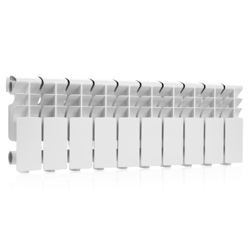 Алюминиевый радиатор Rommer Plus 200 - 10 секций, боковое, белый RAL 9016