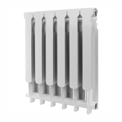 Алюминиевый радиатор Rommer Profi 500 - 8 секций, боковое, белый RAL 9016