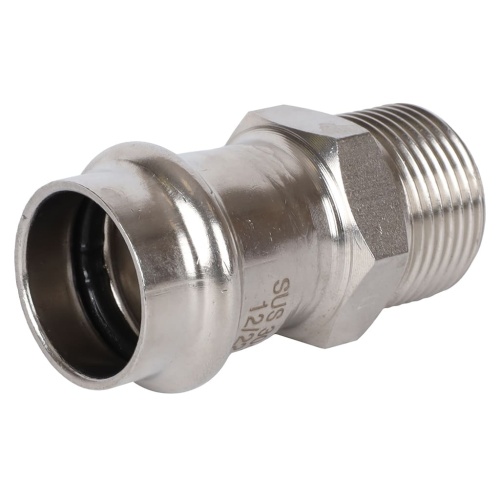 Соединитель ВПр-НР 22x3/4" пресс, нержавеющая сталь Rommer