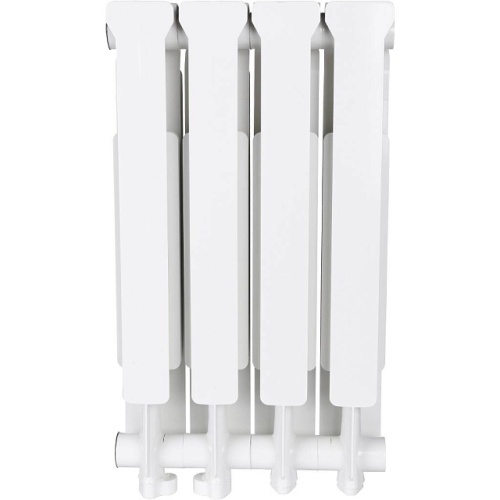 Алюминиевый радиатор STOUT Bravo 500 - 4 секции, нижнее справа, белый RAL 9010