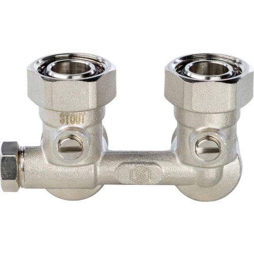 Узел подключения радиатора, 3/4"EK угловой с байпасом Stout SVH-0003-000020