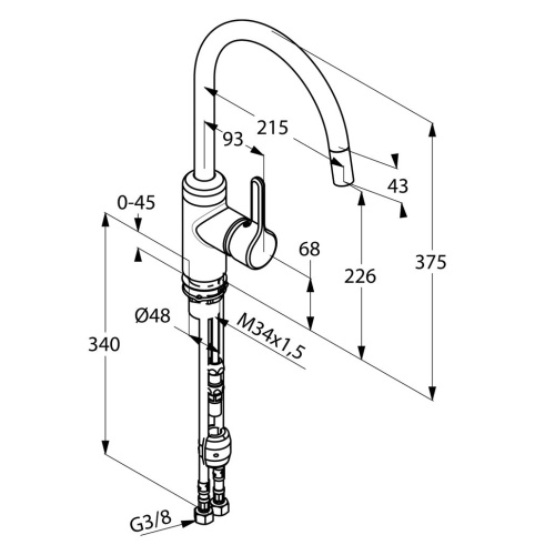 Смеситель для кухни Kludi Bingo Star 428510578 хром, выдвижной излив