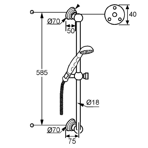 Душевой гарнитур Kludi Adlon 2710305 хром