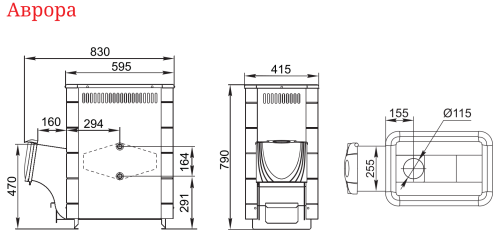 Банная печь Аврора Inox ДА Иллюминатор терракота Термофор