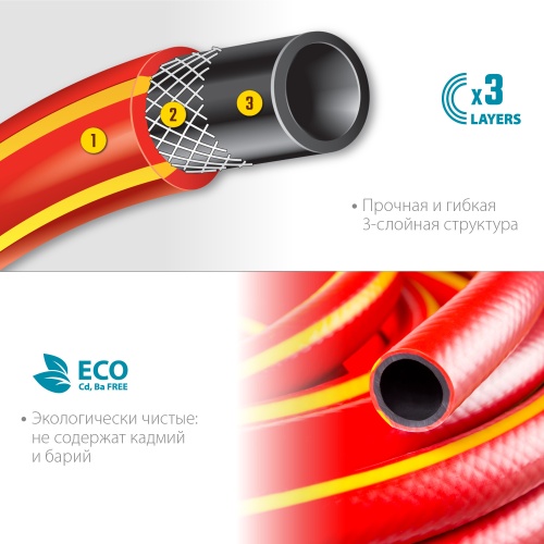 Шланг 3/4 поливочный бухта 15 м GRINDA PROLine EXPERT 3, армированный трехслойный 30атм