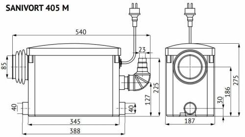 Канализационная насосная станция Unipump SANIVORT 405 М 62916